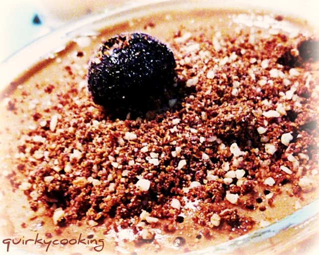 Chocolate Mousse with Blueberries & Chocolate Blueberry Almond Dirt - Quirky Cooking