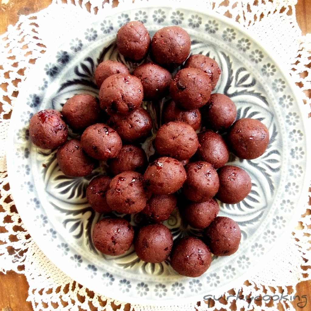 Raw Chocolate Truffles with Dried Cranberries - Quirky Cooking