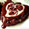 Chocolate Fudge Hearts w/ Raspberry Swirl Topping - Quirky Cooking