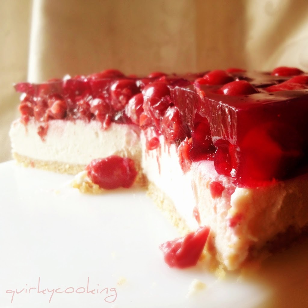 cherry delight cheesecake dairy free - quirky cooking