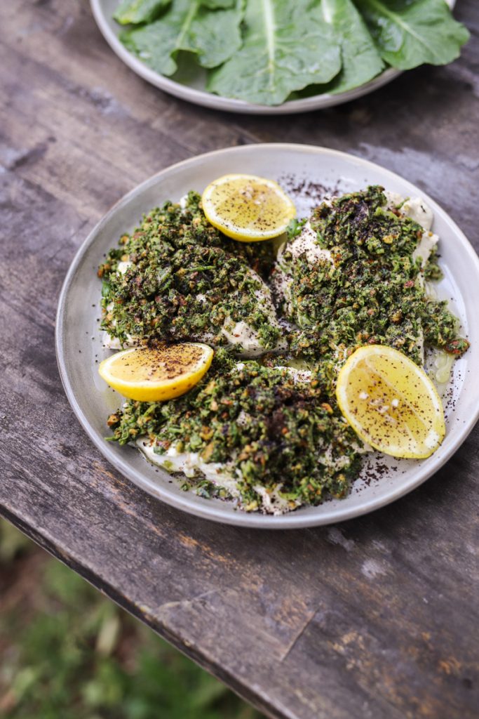 Lebanese Herb-Crusted Fish, Quirky Cooking