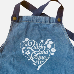 "Quirky & Loving It" Denim Bib Apron, Quirky Cooking